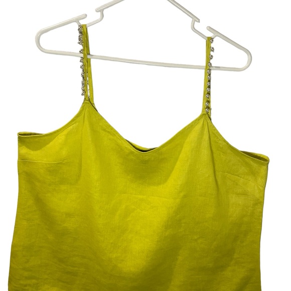 MARCNEWYORK XL neonyellow linen pearl spaghetti straps semi sweetheart neckline. - Picture 12 of 16